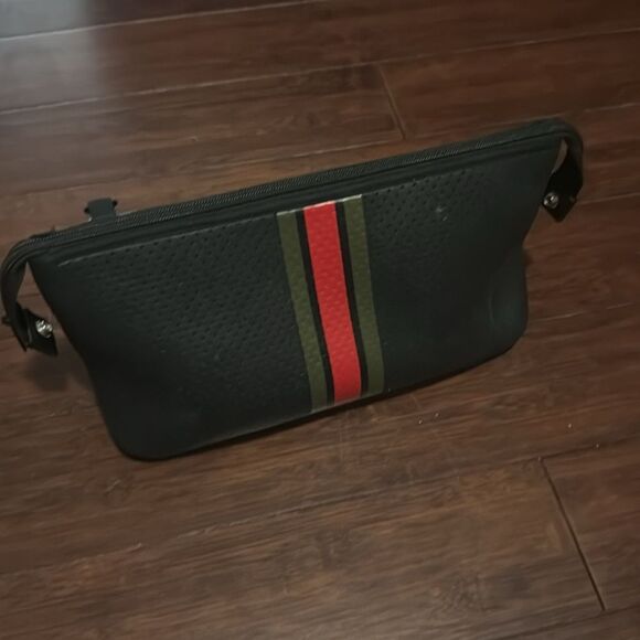 Black Coated Neoprene Travel Case - Large Cosmetic Case - Washable - Zipper - Picture 6 of 6